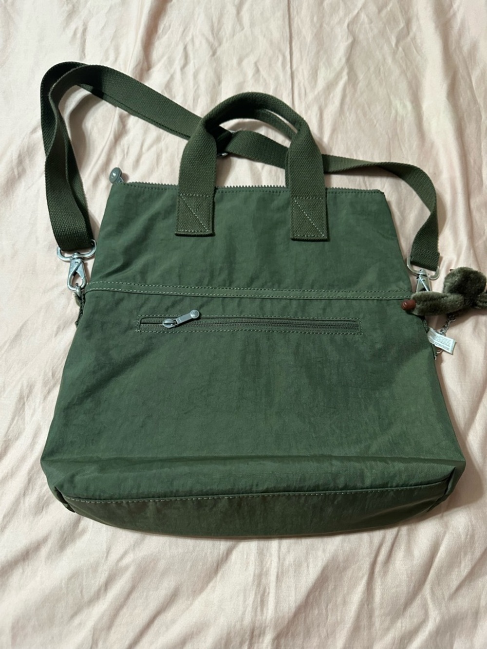 KIPLING FIELD GREEN ELEVA LARGE CONVERTIBLE TOTE/CROSSBODY BAG - Picture 8 of 11